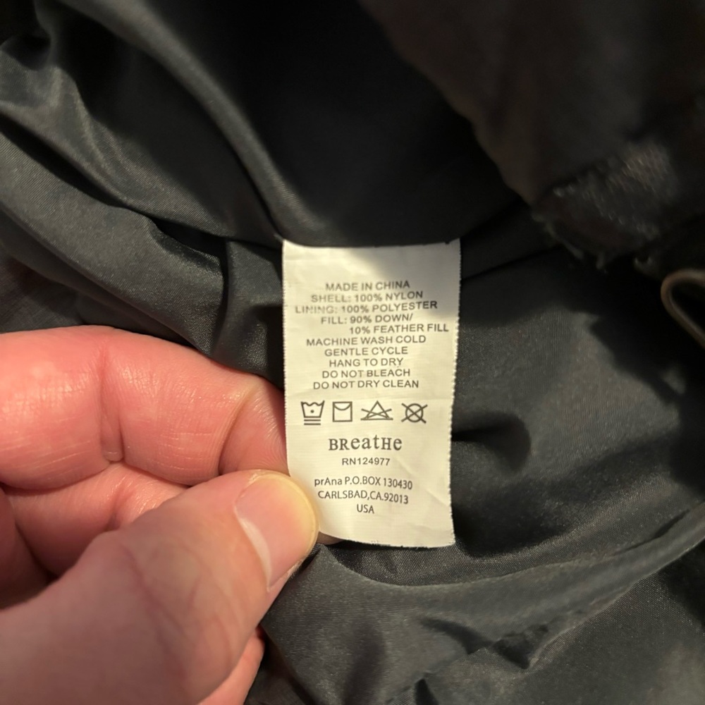 Prana Devan Down Jacket Puffer Size Small - image 5